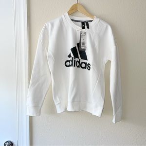 NWT Adidas Crew Sweatshirt - White, Size S